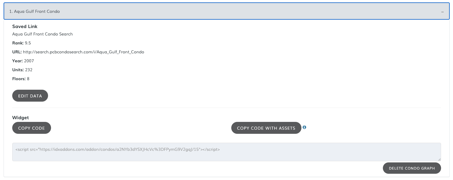 Condo widget details