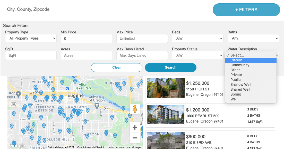 Advanced field in map widget filters