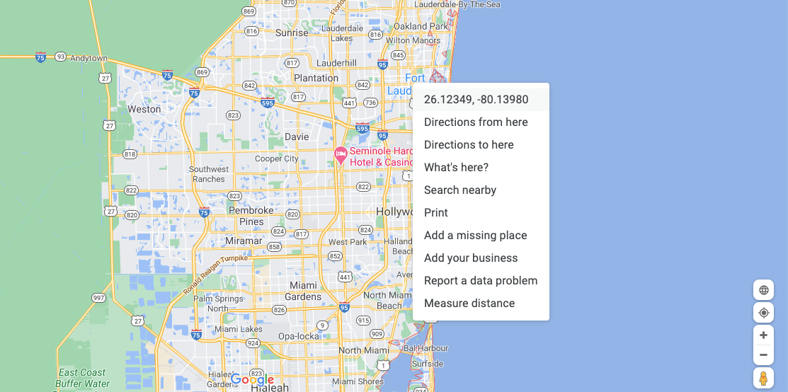 Popup menu after right click