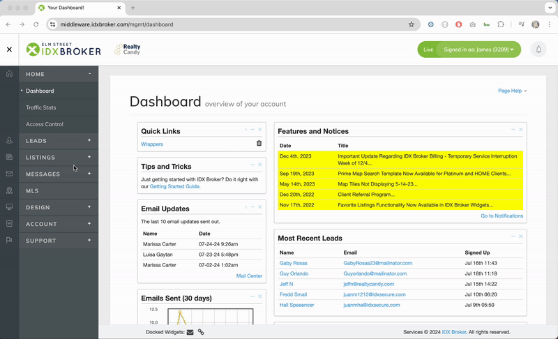 IDX Broker subdomain