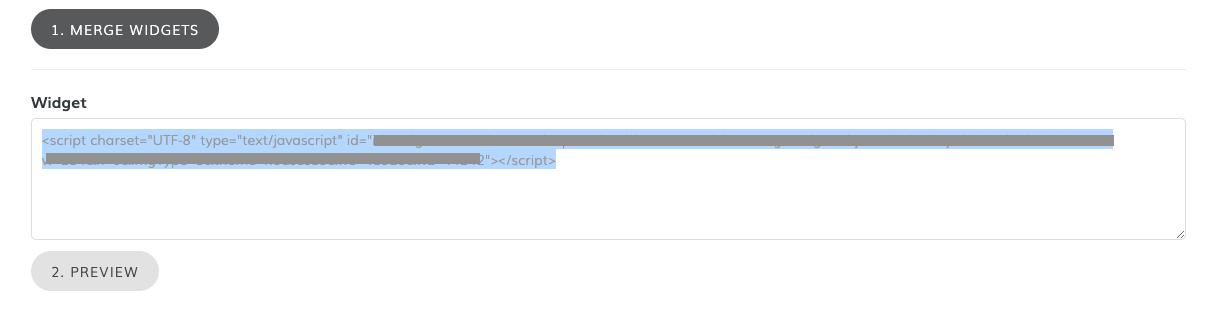 Merged IDX Widget copied to the clipboard