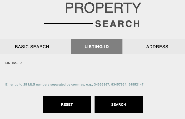 Listing ID Search Tab
