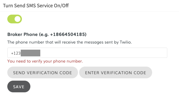 Send verification code