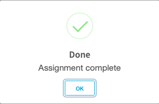 Pop-up displays after completion