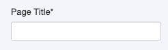 Page title input field