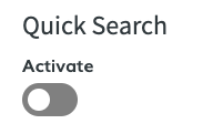 Quick Search activation