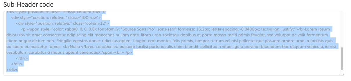Code copied in the clipboard